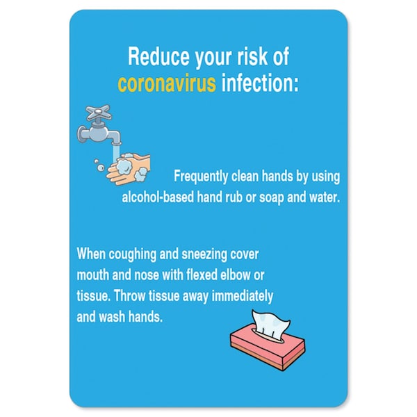 Public Sign, Reduce Your Risk, 24in X 36in Peel & Stick Wall Graphic, 36" W, 24" L, Reduce Your Risk